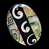 Pendentif coquille Modèle mosaïque , coquille de mosaïque, ovale plat, approx Environ 1mm, Vendu par PC