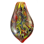 Lampwork Pendants, Leaf, handmade, silver foil, mixed colors Approx 9mm 