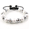 Zinc Alloy Woven Ball Bracelets, Brass, with Crystal, plated, adjustable & faceted & stardust, 8mm, 10mm, 12mm Approx 6-10 Inch 