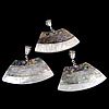 Brass Shell Pendants, with Black Shell & White Shell & Abalone Shell, Trapezium, platinum color plated, single-sided, approx 58-61x30-35x5-7mm Approx 