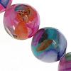 Harz Muschel Perlen, rund, verschiedene Größen vorhanden, keine, Bohrung:ca. Approx 1mm, Länge:15.5 ZollInch, verkauft von Strang
