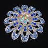 Zinc Alloy Brooch Finding, Flower, plated, with rhinestone 