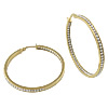 Stainless Steel Hoop Earring, stainless steel hoop earring, with rhinestone, golden 