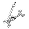 Brass Lobster Claw Cord Clasp, plated, with connector bar & with extender chain Approx 1.8mm 