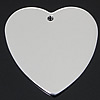 Sterling Silver Tag, 925 Sterling Silver, Heart, plated Approx 1.5mm 