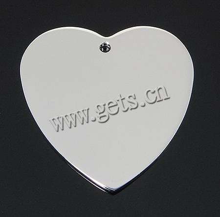 Sterling Silver Tag, 925 Sterling Silver, Heart, plated, more colors for choice, 22.6x22.5x1mm, Hole:Approx 1.5mm, Sold By PC