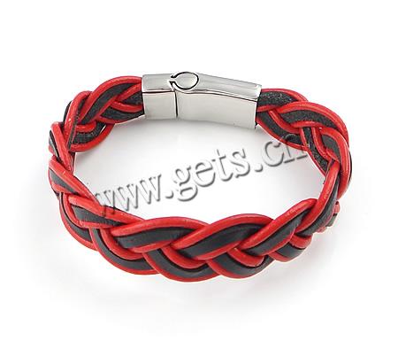 Cowhide Bracelets, 316 stainless steel clasp, braided bracelet & different length for choice, more colors for choice, 18mm, Sold By Strand