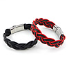 Cowhide Bracelets, 316 stainless steel clasp, braided bracelet 18mm 