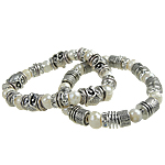 pulseras de perlas de aleación de zinc, Perlas cultivadas de agua dulce, color mixto, libre de plomo, 2.5-12mm, longitud:7.5 Inch, Vendido por Sarta