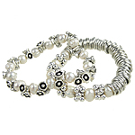 Zink Legierung Perlen Armbänder, Natürliche kultivierte Süßwasserperlen, gemischte Farben, frei von Blei, 2-30mm, Länge:7.5 ZollInch, verkauft von Strang