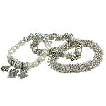 Bracelets de perles En alliage de zinc , perle d'eau douce cultivée, couleurs mélangées, sans plomb, 2-16mm .5 pouce, Vendu par brin