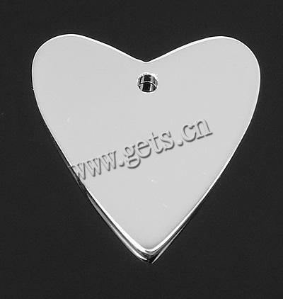 Etiqueta de plata de rey, plata de ley 925, Corazón, chapado, más colores para la opción, 17.9x17.5mm, agujero:aproximado 1.5mm, Vendido por UD