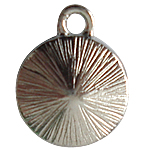 Metal Alloy Jewelry Pendants, Flat Round, plated nickel, lead & cadmium free, 14mm Approx 3mm 