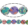 Round Polymer Clay Beads, with flower pattern, mixed colors Approx 1-1.5mm Approx 15 Inch 