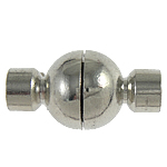 Brass Magnetic Clasp, ball shape, platinum color Approx 7MM 