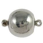 Brass Magnetic Clasp, single-strand, ball shape, platinum color Approx 1MM 