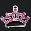 Zinc Alloy Crown Pendants, plated, Customized & with rhinestone Approx 2mm 