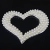 Cabochons de bijoux en alliage de zinc, avec perle de verre, coeur, Placage de couleur platine, dos plat Vendu par PC