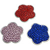 Zinc Alloy Flower Beads, plated, with rhinestone & double-hole nickel, lead & cadmium free Approx 2mm 