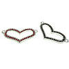 Rhinestone Zinc Alloy Connector, Heart, plated, Customized & with rhinestone & 1/1 loop Approx 2mm [