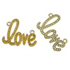 Rhinestone Zinc Alloy Connector, Letter, word love, plated, Customized & with rhinestone Approx 3mm 