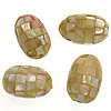 Mosaic Style Shell Beads, Mosaic Shell, Oval, 18- Approx 2mm 