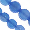 Perle Agate bleue naturelle, Rond, multiple tailles pour le choix & facettes Environ 1.5mm Environ 15.5 pouce, Vendu par brin