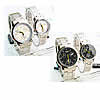 カップル向けの腕時計ブレスレット, 亜鉛合金, とともに ガラス, プラチナカラーメッキ, カップル用, 無色, 31mm, 40mm; 14-18mm, 長さ:約 7.8 インチ, 約  8.2 インチ, 2パソコン/ペア, 売り手 ペア