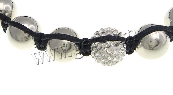 Гематит Шамбала браслеты, Кристаллы, с вощеный шнур & гематит, Связанный вручную, Много цветов для выбора, 12mm, длина:Приблизительно 7-10 дюймовый, продается Strand