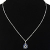 Evil Eye Jewelry Necklace, 925 Sterling Silver, Teardrop, plated, oval chain & with cubic zirconia 1.2mm Approx 18 Inch 