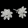 White Shell Earrings, 925 Sterling Silver, with White Shell, Flower, plated 