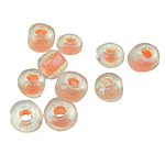 Transparent Color lined Glass Seed Beads, irregular, color-lined & translucent, orange 