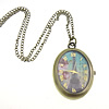 Watch Necklace, iron chain, with zinc alloy dial, Flat Round Approx 32 Inch 