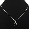 Sterling Silver Jewelry Necklace, 925 Sterling Silver, Wishbone, plated 1mm Approx 18 Inch 