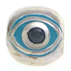 Enamel Sterling Silver European Beads, 925 Sterling Silver, Drum, plated, without troll & with rhinestone Approx 5mm 