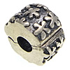 Стерлинговый серебрянный клип Пандора, Серебро 925 пробы, Круглая трубка, с цветочным узором, отверстие:Приблизительно 3mm, продается PC