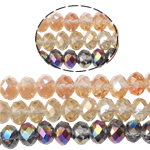 Rondelle Crystal Beads, half-plated, handmade faceted Inch 