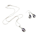 Латунные ювелирные пресноводные жемчужиные наборы, Латунь, серьги & ожерелье, с жемчуг & цинковый сплав, не содержит никель, свинец  длина:16.5 дюймовый, продается указан