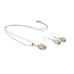 Brass Freshwater Pearl Jewelry Sets, earring & necklace, with pearl & Zinc Alloy, nickel, lead & cadmium free  .5 Inch 