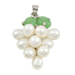 Cultured Freshwater Pearl Brass Pendant, Grape, plated nickel, lead & cadmium free 6-7mm Approx 