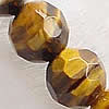 Tiger Eye Beads, Round, faceted, brown, Grade AA, 4mm Inch 