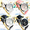 Unisex Wrist Watch, Zinc Alloy, with PU Leather & Glass, platinum color plated 39mm, 18mm Approx 9 Inch 