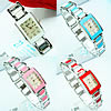 Women Wrist Watch, Zinc Alloy, with Glass, Rectangle, platinum color plated, for woman & enamel 14mm Approx 7.5 Inch 