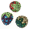 Half Drilled Rhinestone Beads, Clay Pave, Strawberry, with 96 pcs rhinestone & with Mideast rhinestone & half-drilled Approx 1mm 