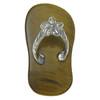 Colgantes del Ojo del Tigre, Ojo de tigre, con metal, Zapatos, chapado en color de platina, 13x24x2.5mm, Vendido por UD