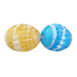 Plated Lampwork Beads, Oval, corrugated Approx 2mm 