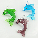 Animal Lampwork Pendants, Dolphin Approx 2mm 