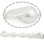 Freshwater Cultured Nucleated Pearl Beads, Cultured Freshwater Nucleated Pearl, Teardrop, natural, white, Grade AAA, 15-16mm Approx 0.8mm .5 Inch 