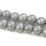 Perles de nacre rondes de culture d'eau douce, perle d'eau douce cultivée, naturel, gris, grade A, 8-9mm Environ 0.8mm .5 pouce, Vendu par brin