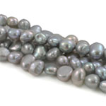 Barock kultivierten Süßwassersee Perlen, Natürliche kultivierte Süßwasserperlen, natürlich, grau, Klasse AA, 6-7mm, Bohrung:ca. 0.8mm, Länge:15.5 ZollInch, verkauft von Strang